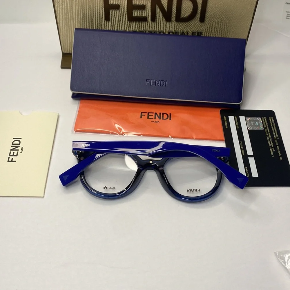 New Authentic- Fendi WOMEN'S FF0198 47MM OPTICAL FRAMES IN BLUE